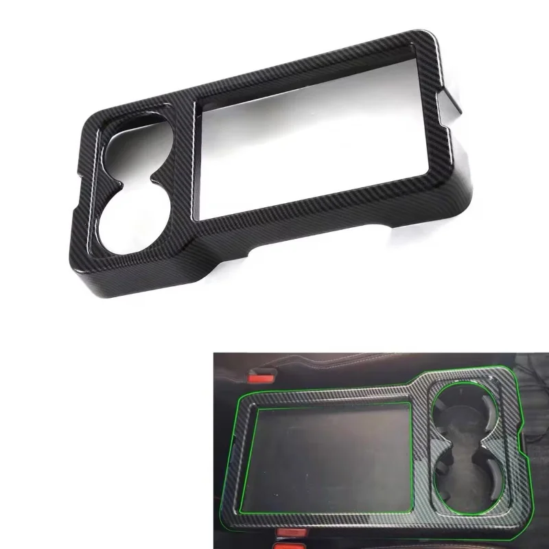 

For Toyota Innova 2023 2024 Carbon Car Rear Seat Water Cup Holder Frame Cover Trim Interior Accessories