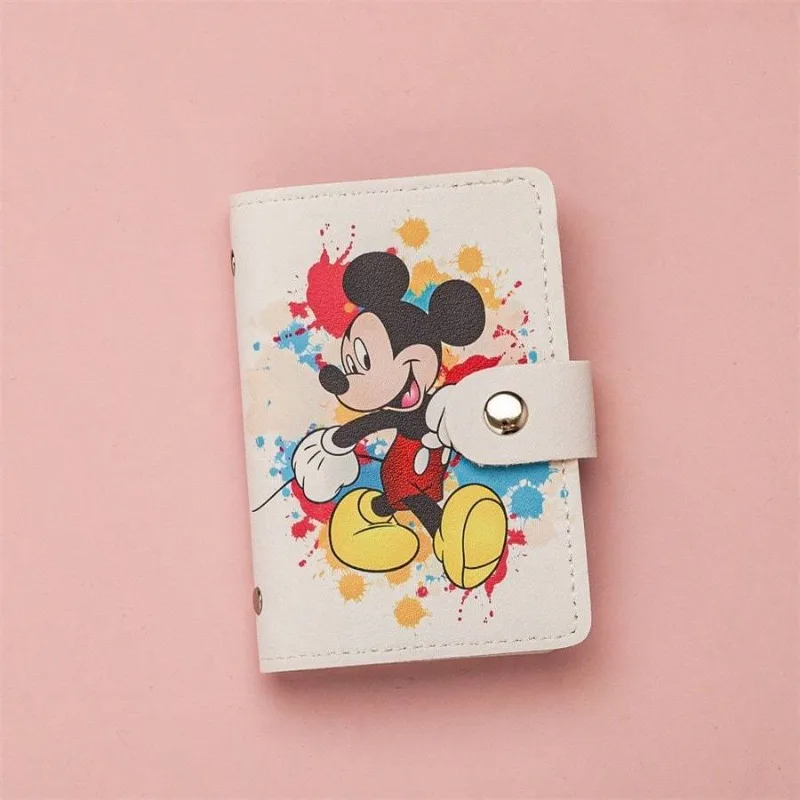 Disney Fashion PU High Quality Card Bag Cute Cartoon Mickey Minnie Multi functional Storage Student Wallet