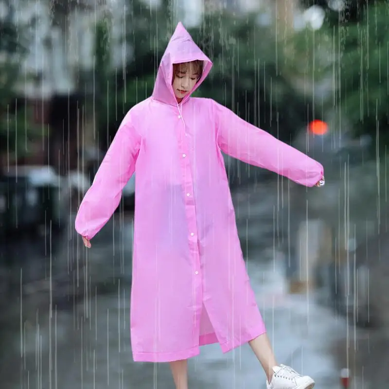 Hooded Rain Coat Eva Women Men Impermeable Thickened Waterproof Raincoat Tourism Outdoor Hiking Rain Poncho One-piece Raincoat