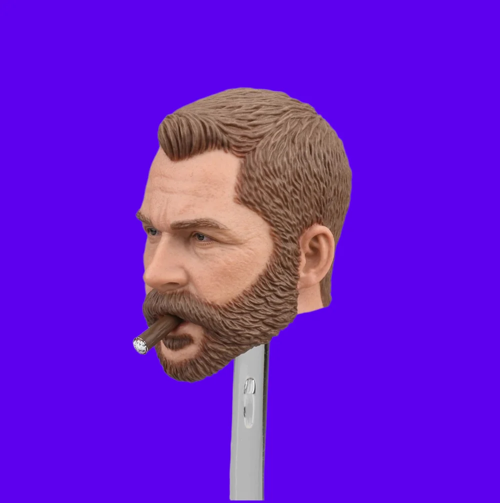 Fácil e simples es ga1008 soldado boneca homem chamada figura de ação dever cabeça esculpir escultura com tampas de charuto para 12 "figura de ação diy 1/6