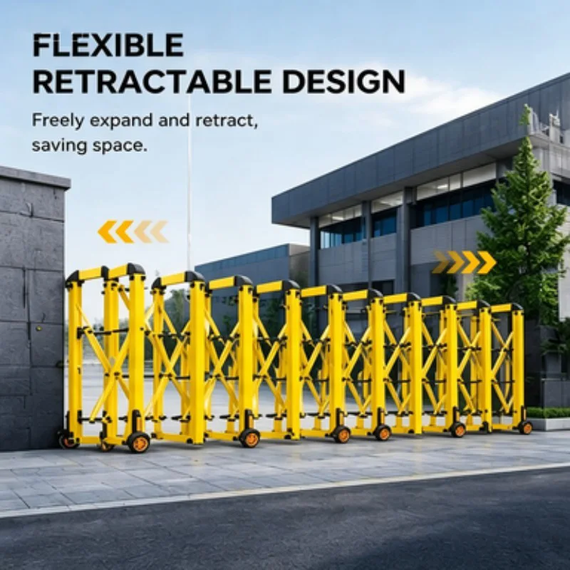 【Durable Using】XGY 1.2m Fast Deployment Collapsible Traffic Barricade Aluminum Alloy Security Retractable Gate Traffic Expandabl