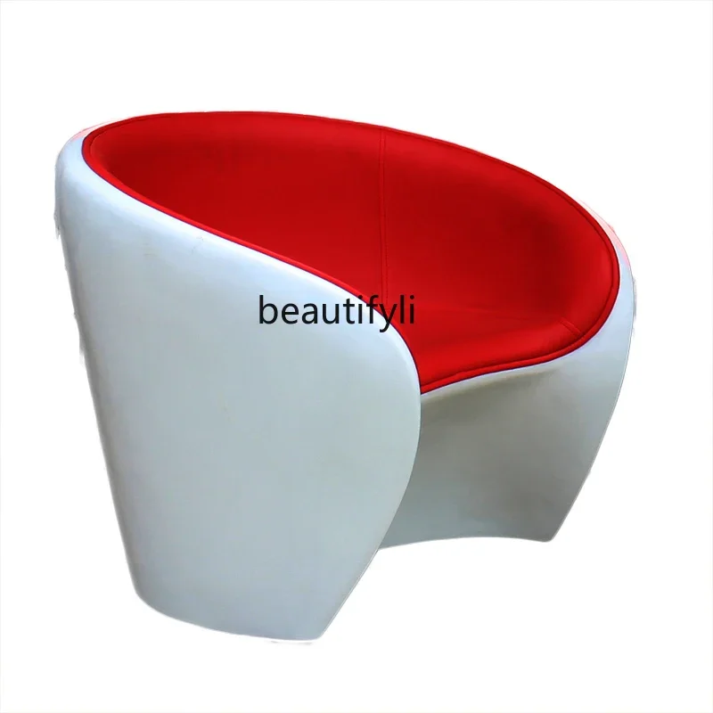 

Nordic sofa fiberglass bedroom living room sofa combination lazy leather chair