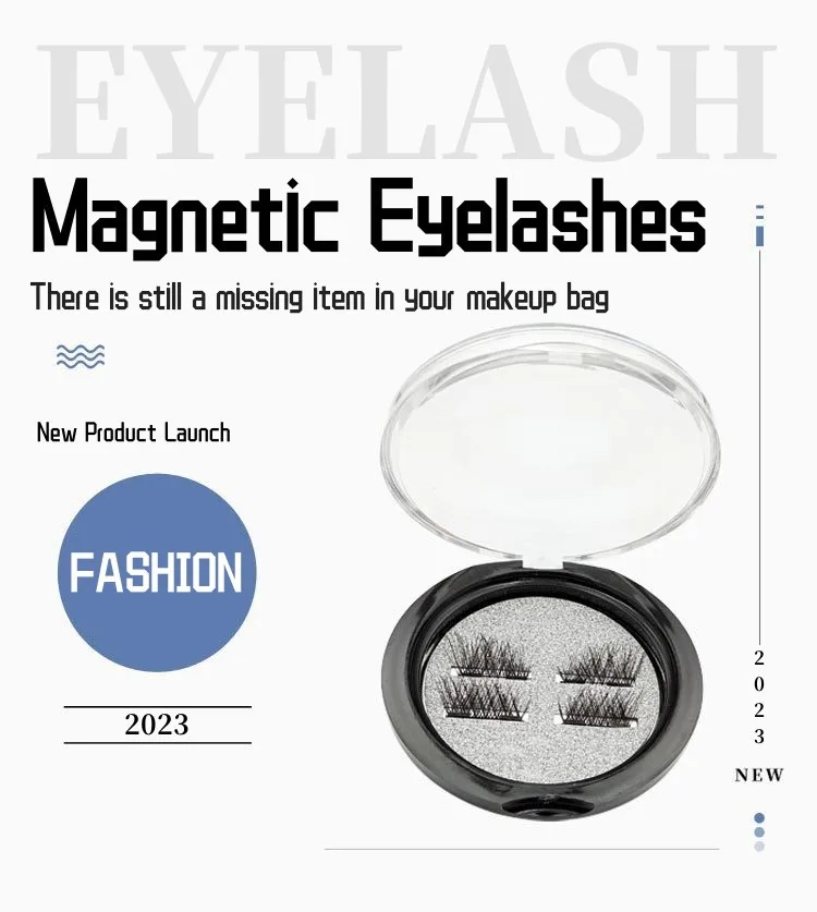 Single Magnetic Eyelashes Half Eye 2 Magnet 3d Mink Fake Eyelash No Glue Natural Long Lasting Reusable Makeup