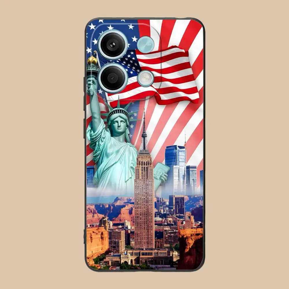 الولايات المتحدة الأمريكية أمريكا العلم المحمول قضية الهاتف الخليوي ل POCO F6 F5 F4 F3 F2 برو GT C40 اللون الطباعة الغطاء الواقي غطاء فاخر جميل #6