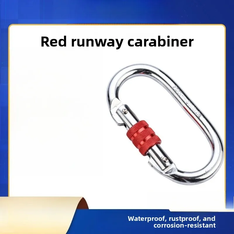 

25KN Escape Rope Safety Hook Galvanized Circular Mountain Buckle Sports Track Buckle Outdoor Safety Belt Accessories Rock