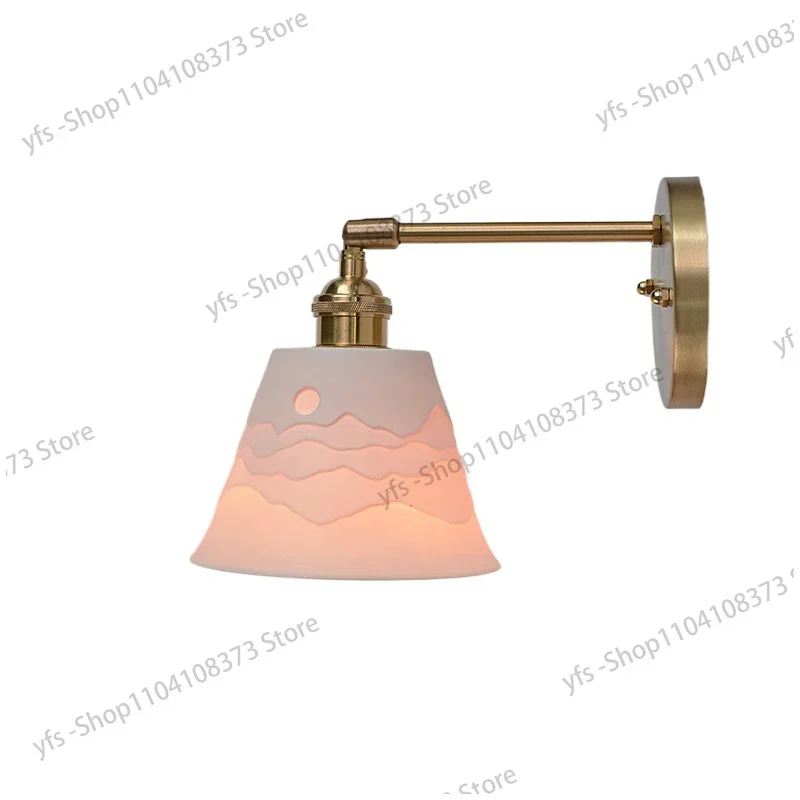 Mountain overlay wall lamp, ceramic mirror bedside lamp