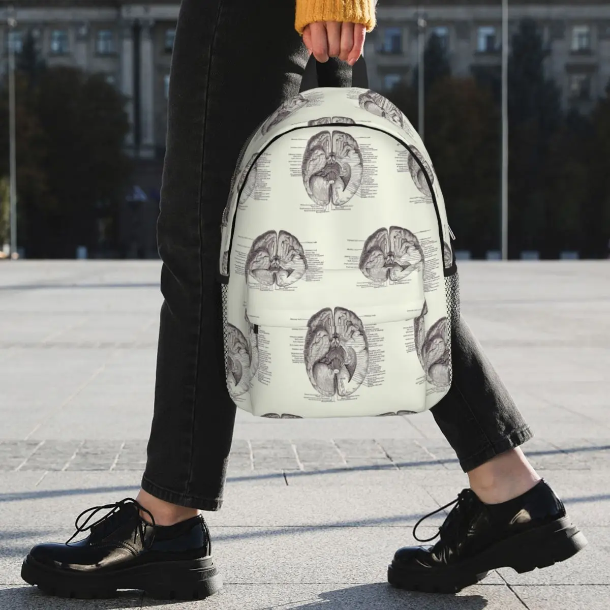 Brain Nervous System Diagram - Vintage Anatomy Backpack Student BookBag Boys Girls School Bag Laptop Shoulder Bags