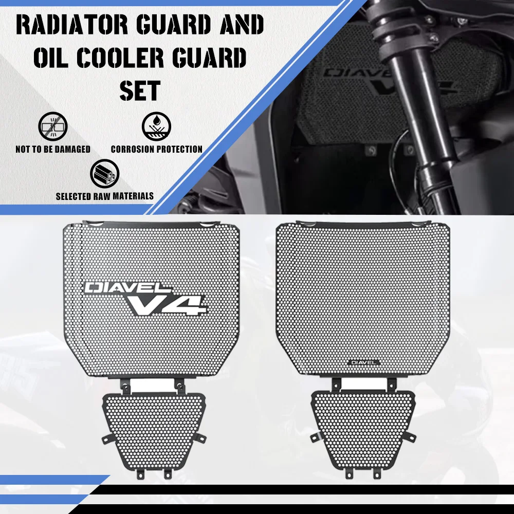 

2023 2024 For Ducati Diavel V4 DiavelV4 Motorcycle Accessories Radiator Grille Grill Guard Cover Oil Cooler Guard Protector Part