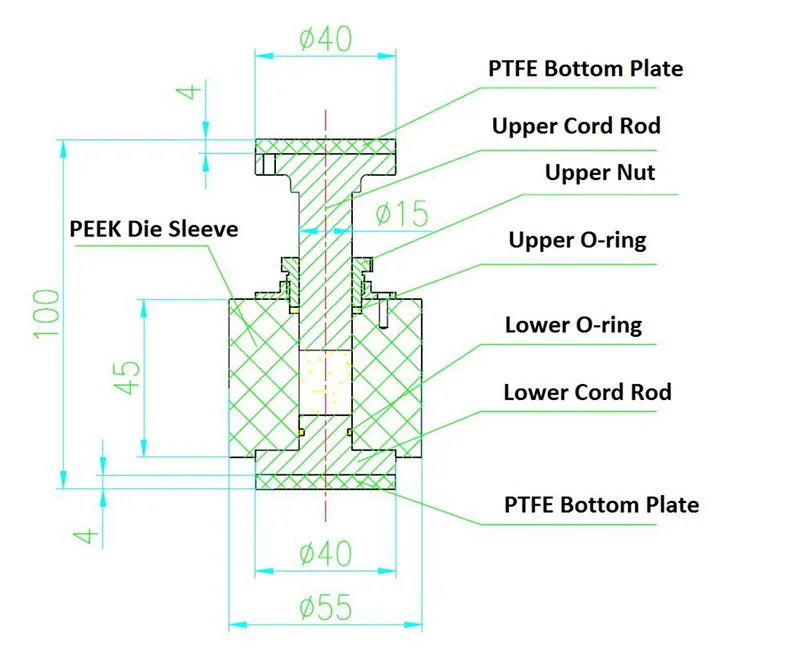 Lab Research Pressure Controlled Split Test Cell Battery Materials for Solid-state Battery EQ-PSC