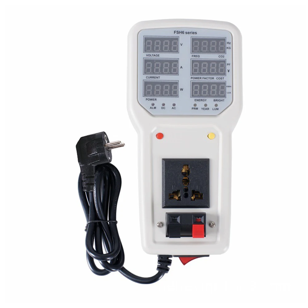 Handheld Power Meter Electrical Power Analyzer LED Tester Meter Socket Measurable Current Voltage Power Factor Monitors