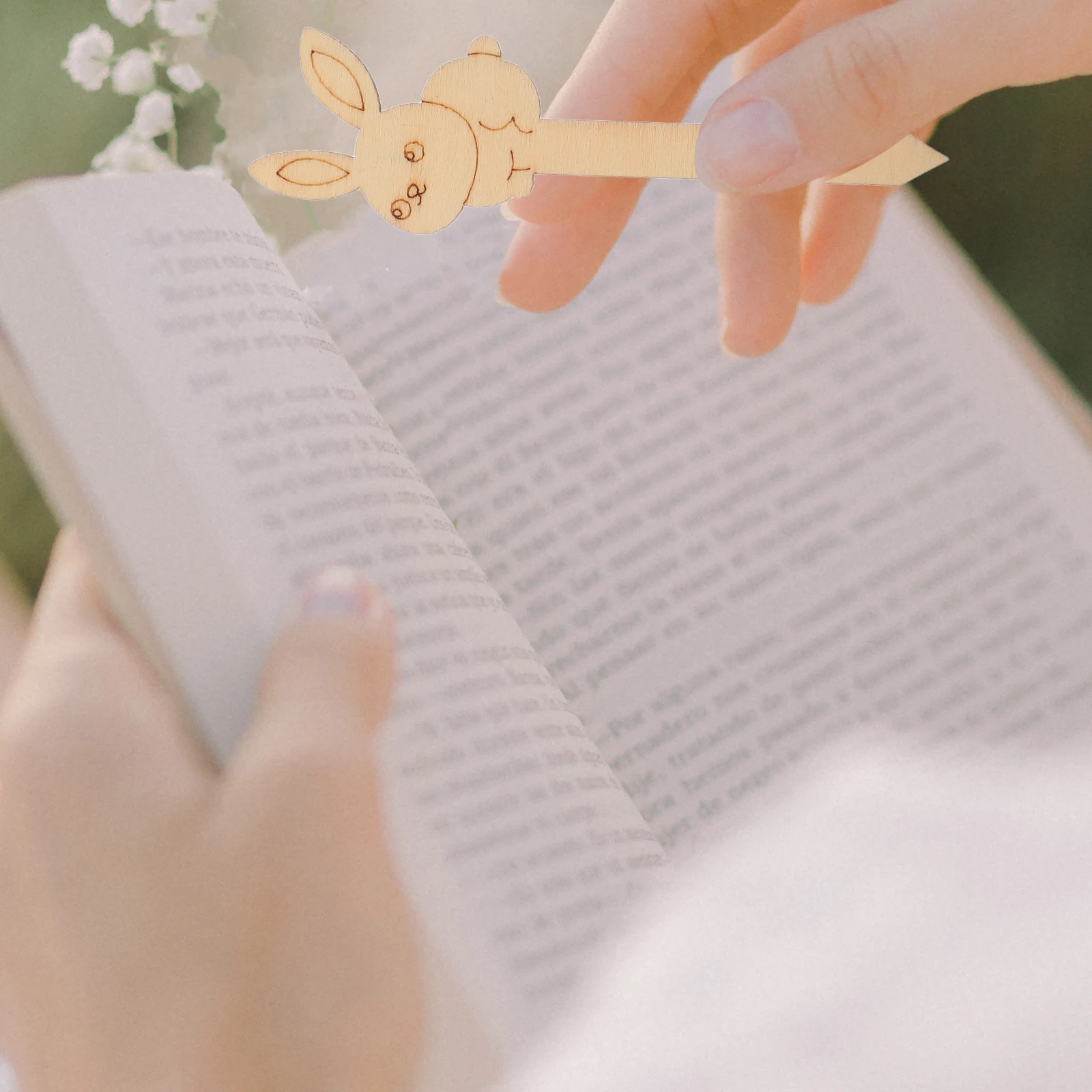 

10 Pcs The Lover Wooden Bookmark Dad Tag Rabbit Embellishments Cartoon Animal Markers
