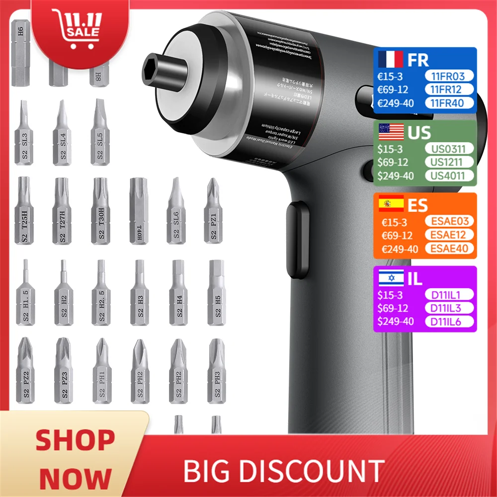 35 in 1 Electric Screwdriver Precision Set Power Tool Kit Rechargeable Wireless Cordless Magnetic Bits for Repair Home Household