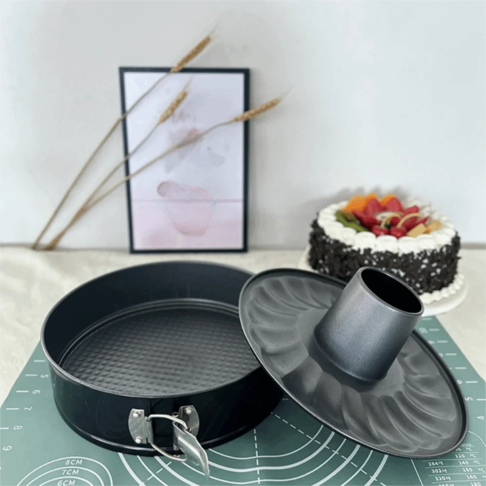 2 in 1 7 in Chiffon Cake Pan Detachable Bottom with Buckle Cheesecake Mold Carbon Steel Non-stick Springform Cake Pan Dessert