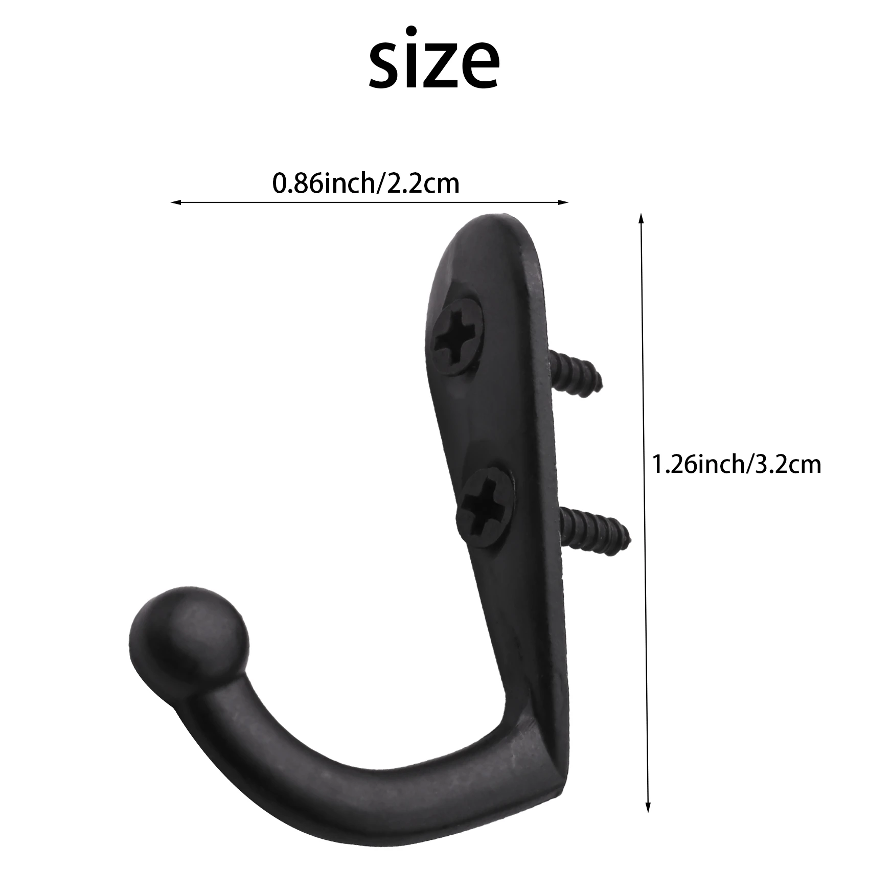 벽걸이형 더블 홀 싱글 후크 로브 후크, 코트 후크 및 열쇠 걸이용 나사 210, 100 개