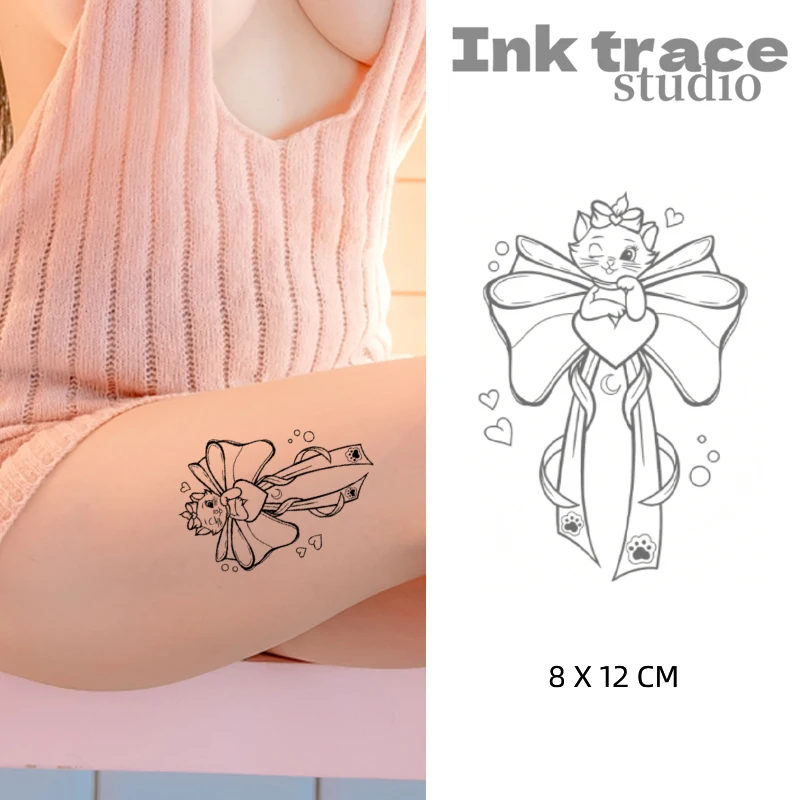 Temporary animal paw print tattoos with bows and ribbons – perfect for animal lovers as pet paw print stickers