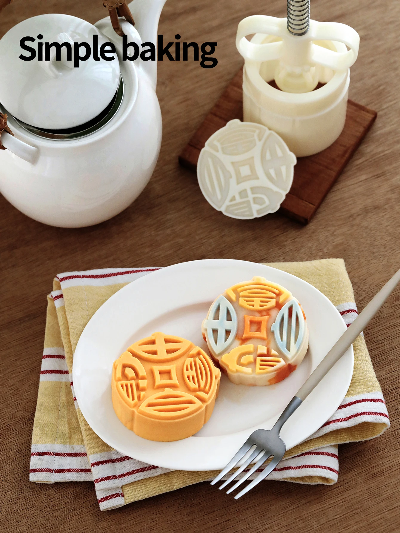 Chinese Style Wealth Freedom Pastry Mold for Mid-Autumn Spring Festival Mooncakes Sweet Point Press Mold