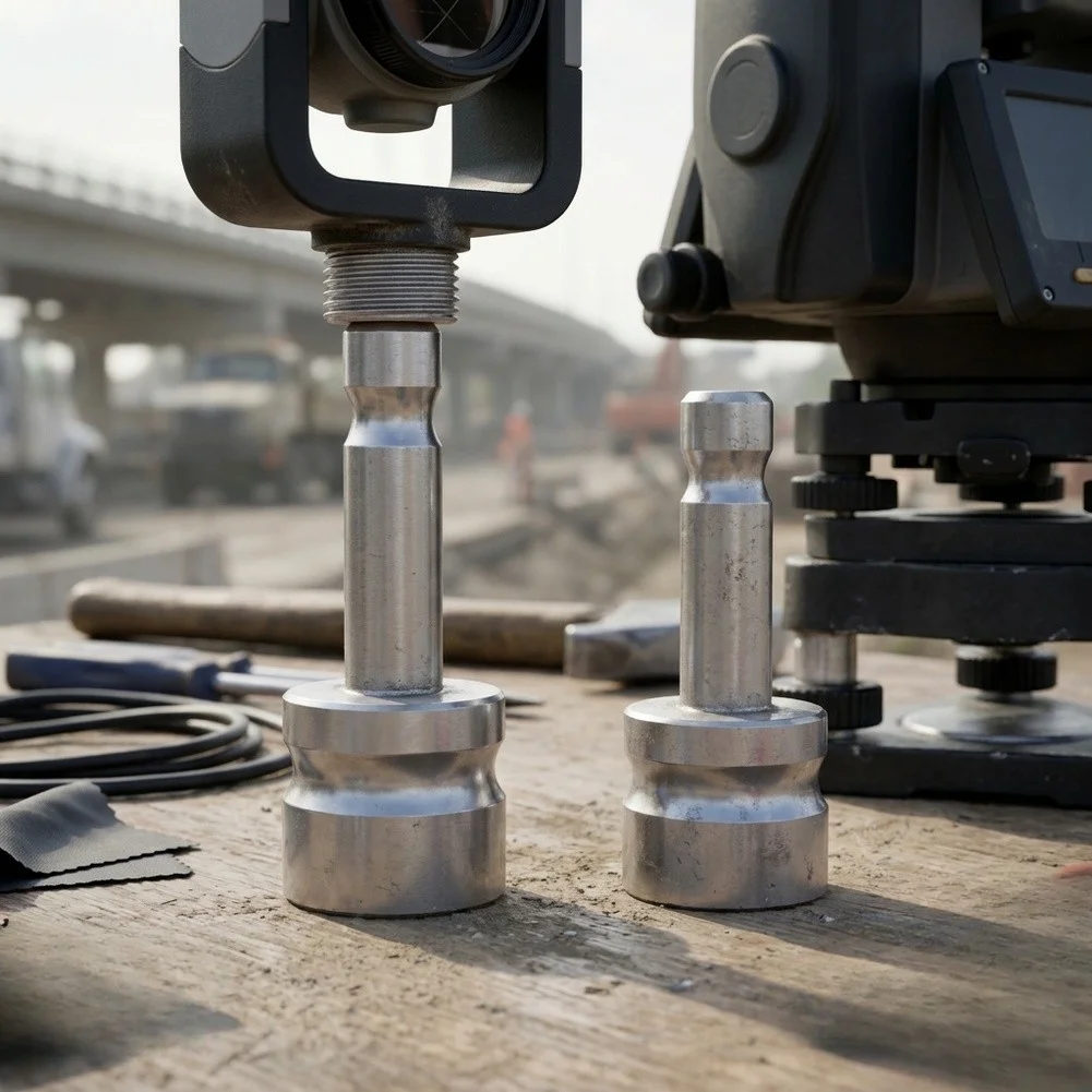 Stainless Steel Measuring Instrument Adapter For Total Station & For GPS Rod, Surveying Accessory For Construction