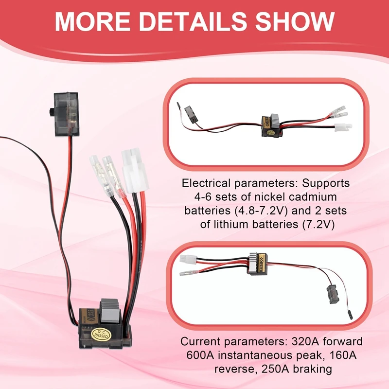 RC 320A ESC Brushed Electric Speed Controller Brush ESC per RC Car Truck Boat