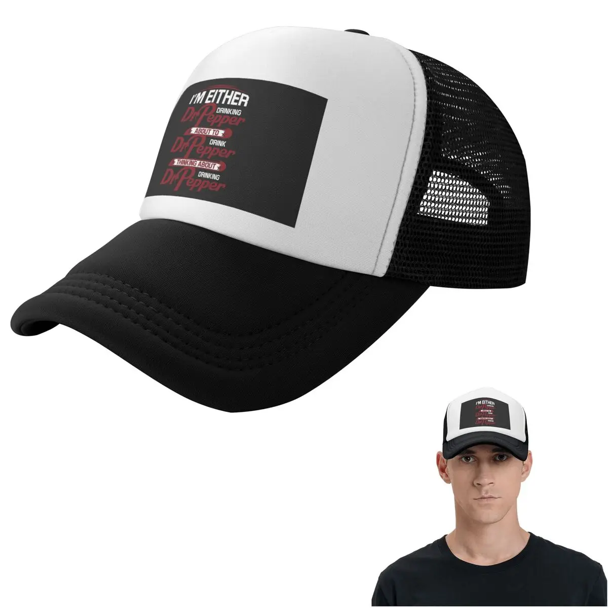 I'm Either Drinking Dr. Pepper About To Drink Dr. Cap Casual Mesh Baseball Caps Adjustable Hat Hip Hop Summer