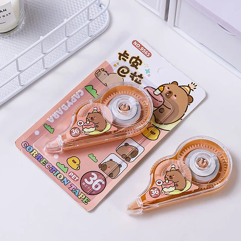 Cute Capybara Cartoon White Out Corrector Correction Tape Decoration Stickers Stationery Gift Student Stationery Office