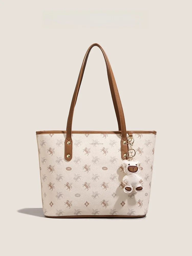 Bolsa Tote Grande Clnoe Kenok para o Dia a Dia, Presente Especial para Namorada, Bolsa de Ombro de Couro Estampada Estilo Bri...