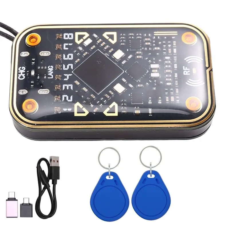 [NEW A09R!】 Chameleon Ultra V2.0 RFID Smart Chip Reader Smart Card Emulator+2XUID Keychain 125K 13.56Mhz Card Decode NFC Duplica