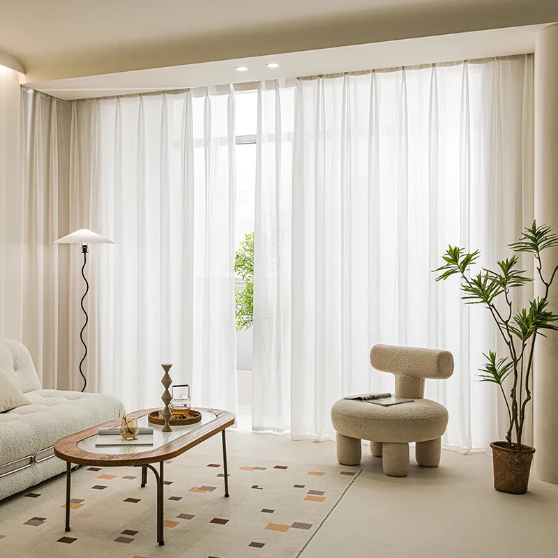 310cm Height White Sheer Curtain Ready Made Customize Size Tulle Keep Privacy Drapes For Living Room /Bedroom Custom Made