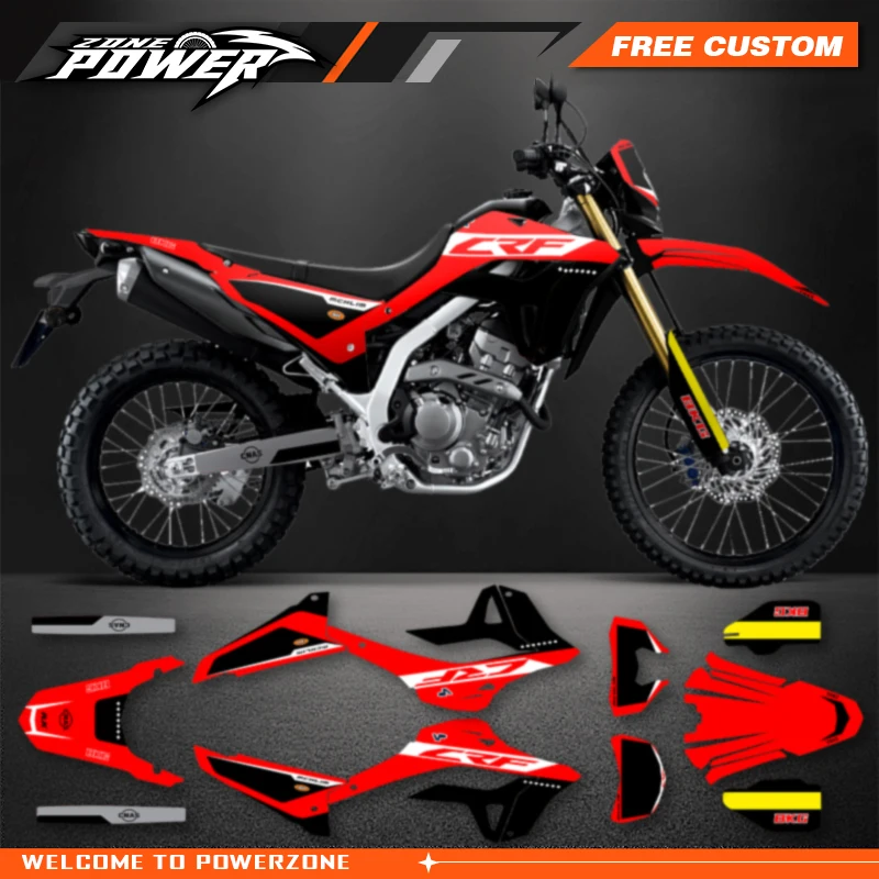 Powerzone Motorcycle Graphic Decal Stickers Kits For Honda CRF300L 2021 Number Name Customize 13