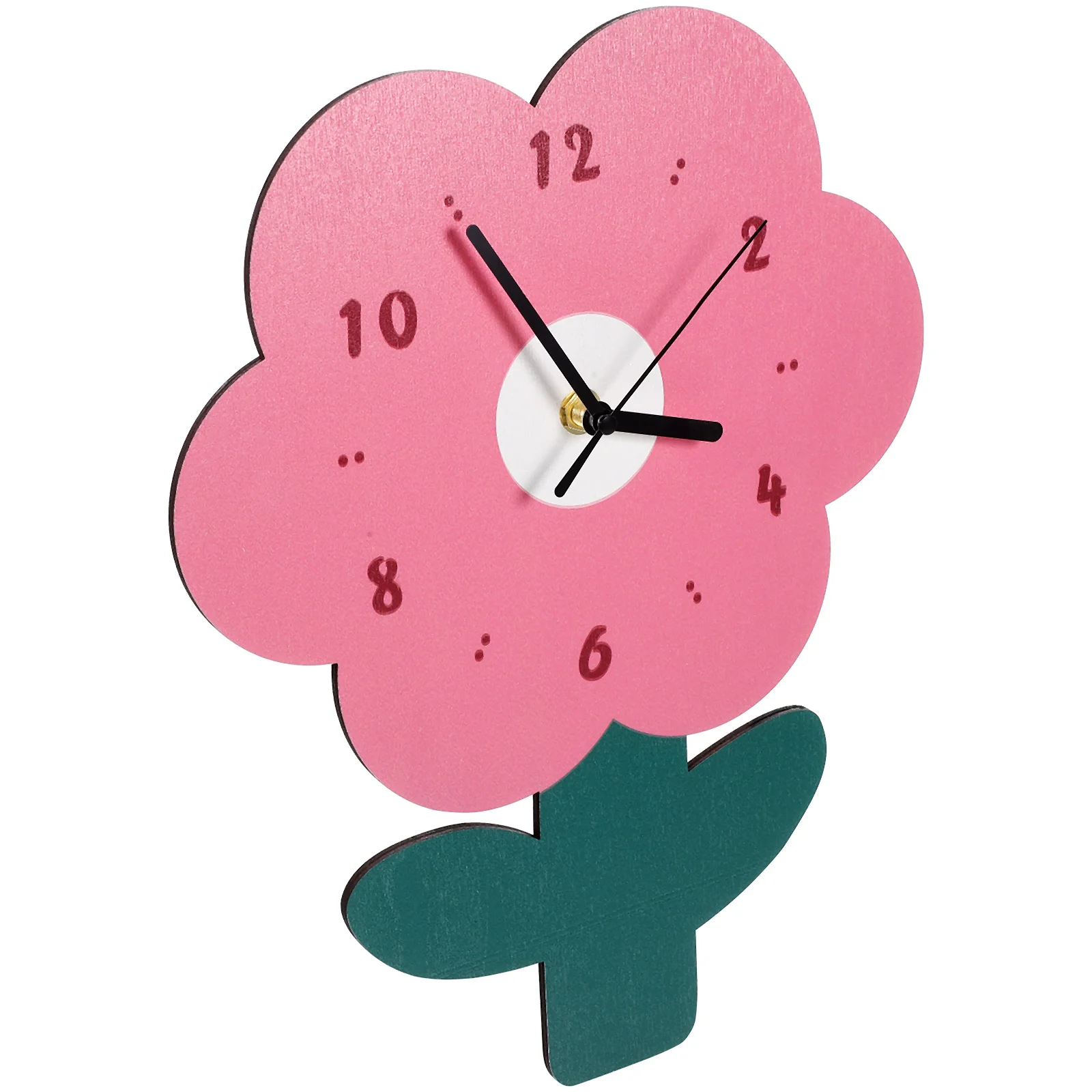 

Flower Shape Wooden Wall Clock Silent Non-Ticking Decorative Home Office Bedroom Living Room Wall Hanging Mute Clock
