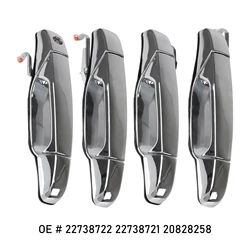 Nakuuly Exterior Chrome Door Handle 4PCS Front Rear Driver & Passenger For 2007-2014 Cadillac Escalade Chevy Avalanche Silverado