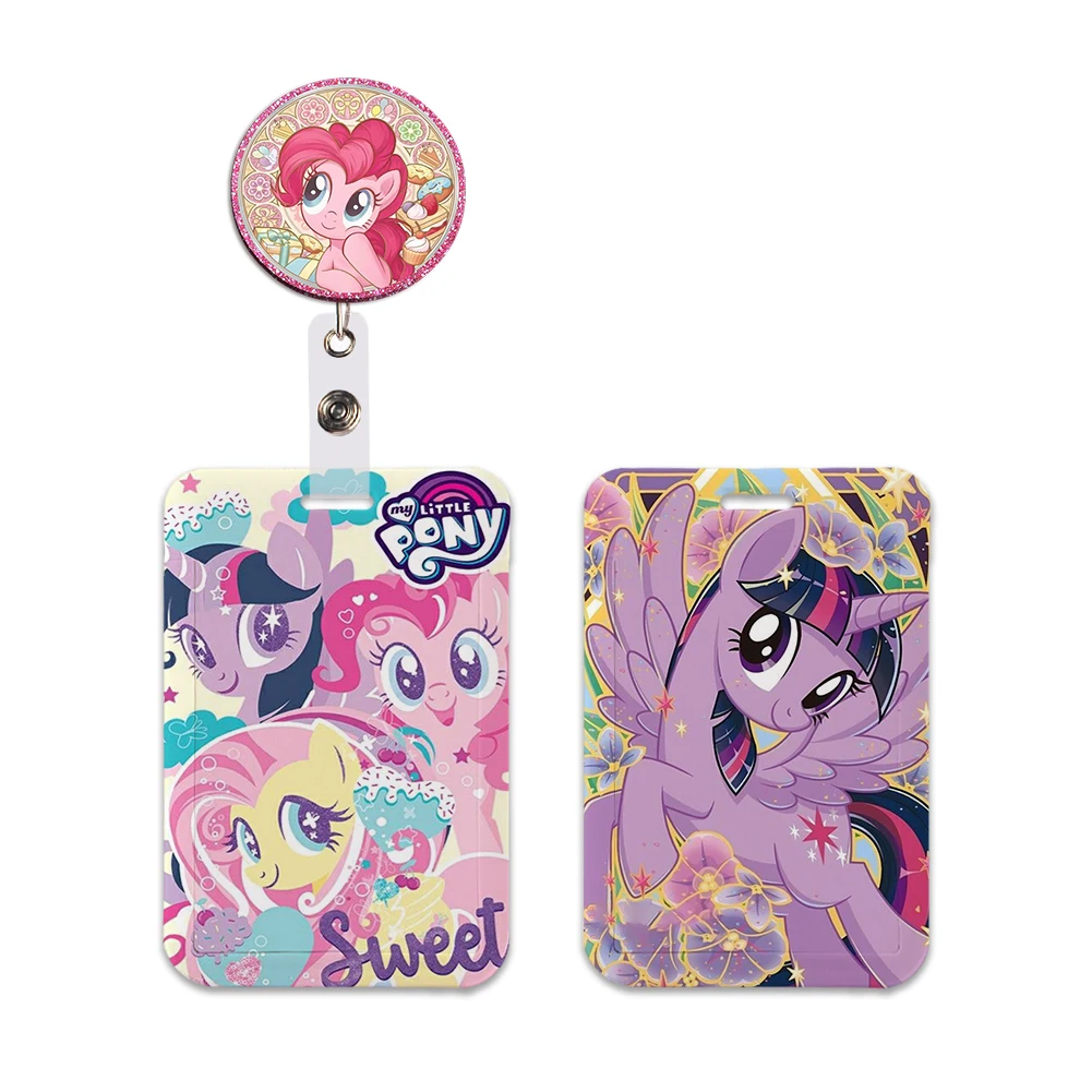 Picture 3: Cartoon Little Pony ID Badge Holder Neck Strap Pendant Door Card Holders Lanyards Girls Lanyard Student Kids Credential Holder