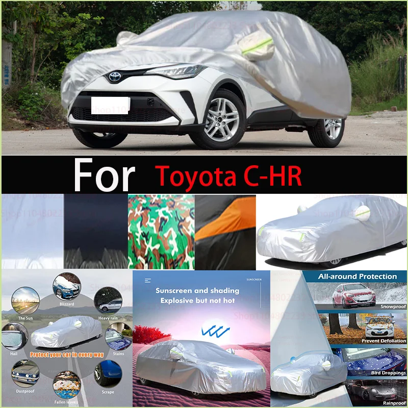 

Ветрозащитный автомобильный чехол со светоотражающей полосой, автоматический анти-УФ-солнце, дождь, снег, пыль, краска, защитный чехол, универсальный для Toyota C-HR