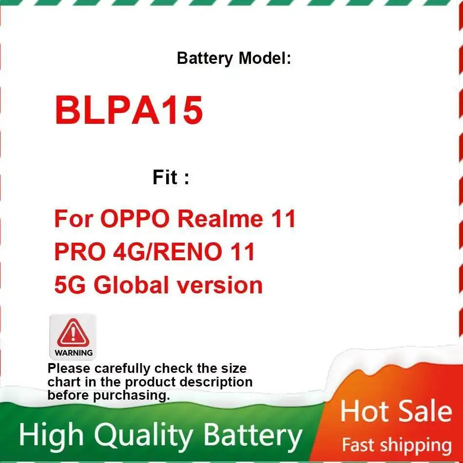 

Для Oppo Realme 11 Pro 4G Reno 5G глобальная версия аккумулятора мобильного телефона высокое качество 5000 мАч BLPA15