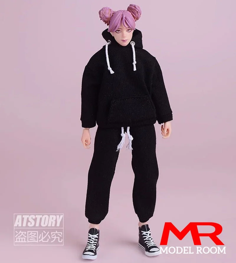 ATStory Maßstab 1:12 Weibliche Hoodie Sweatshirt Kleidung Modell Fit 6'' SnailShell Romankey Soldat Action Figur Körper Puppe
