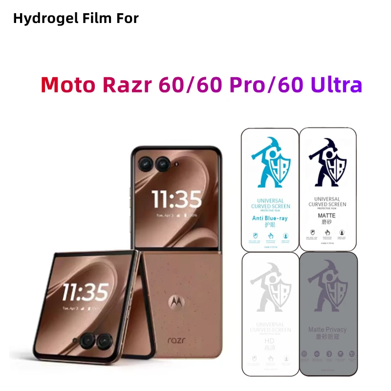 Película de hidrogel fosca para moto razr 60 pro, 2 peças, protetor de tela hd para moto razr 60 ultra, cuidados com os olhos, anti-espião, película protetora fosca