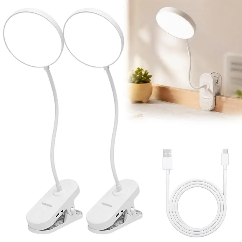 Eye Care Reading Light Clip-on Reading Lamp with 12 Leds Adjustable Brightness Eye Care Desk Lamp Flexible Gooseneck for Bedroom