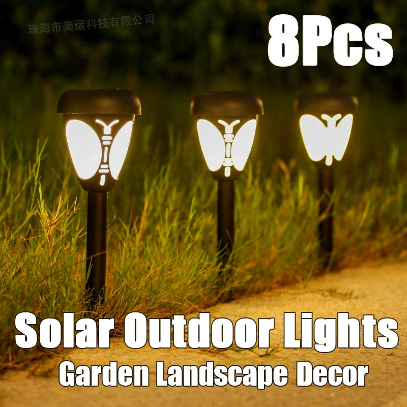 

8Pcs Solar Powered Lawn Lights Outdoors Courtyard Garden Villa Waterproof Atmosphere Landscape Small Night Lamps Christmas Decor