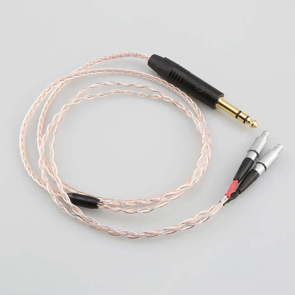 

6.35mm Plug 8 Core Silver Plated OCC Earphone Cable For Sennheiser HD800 HD800s HD820s HD820 Dharma D1000