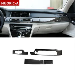 Carbon Fiber Color Center Console Dashboard Panel Decoration Cover Trim For BMW 7 Series F01 F02 2009-2015 LHD Car Styling