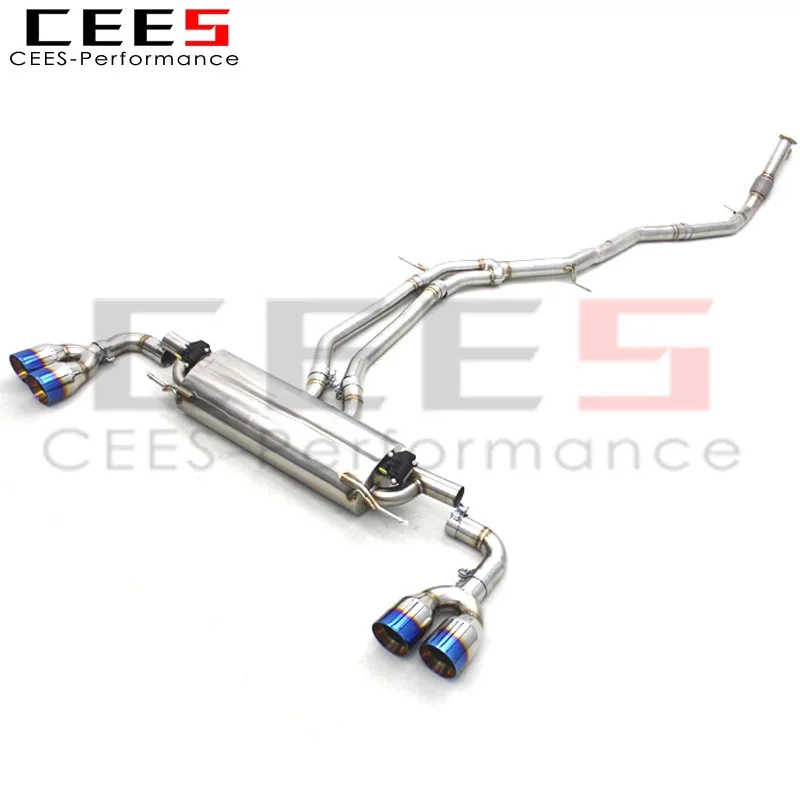 CEES Catback exhaust Valve Remote Control For Porsche Cayenne E3 3.0T 2018-2023 SUS304 Downpipe Racing Exhaust Pipe Muffler