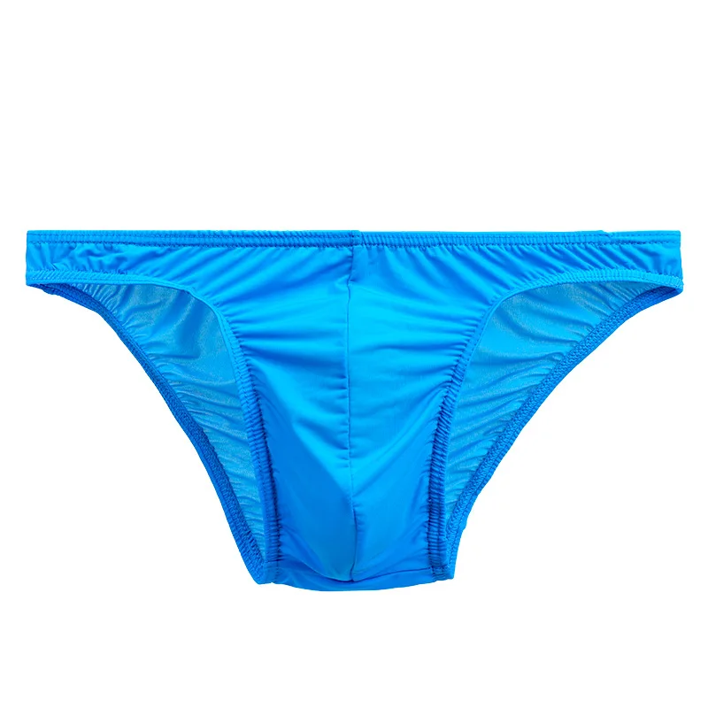 

Ice Silk Men's Underwear Briefs Thin Elastic Man Solid Color Breathable Underpants U Bulge Pouch Quick Drying Panties Cuecas