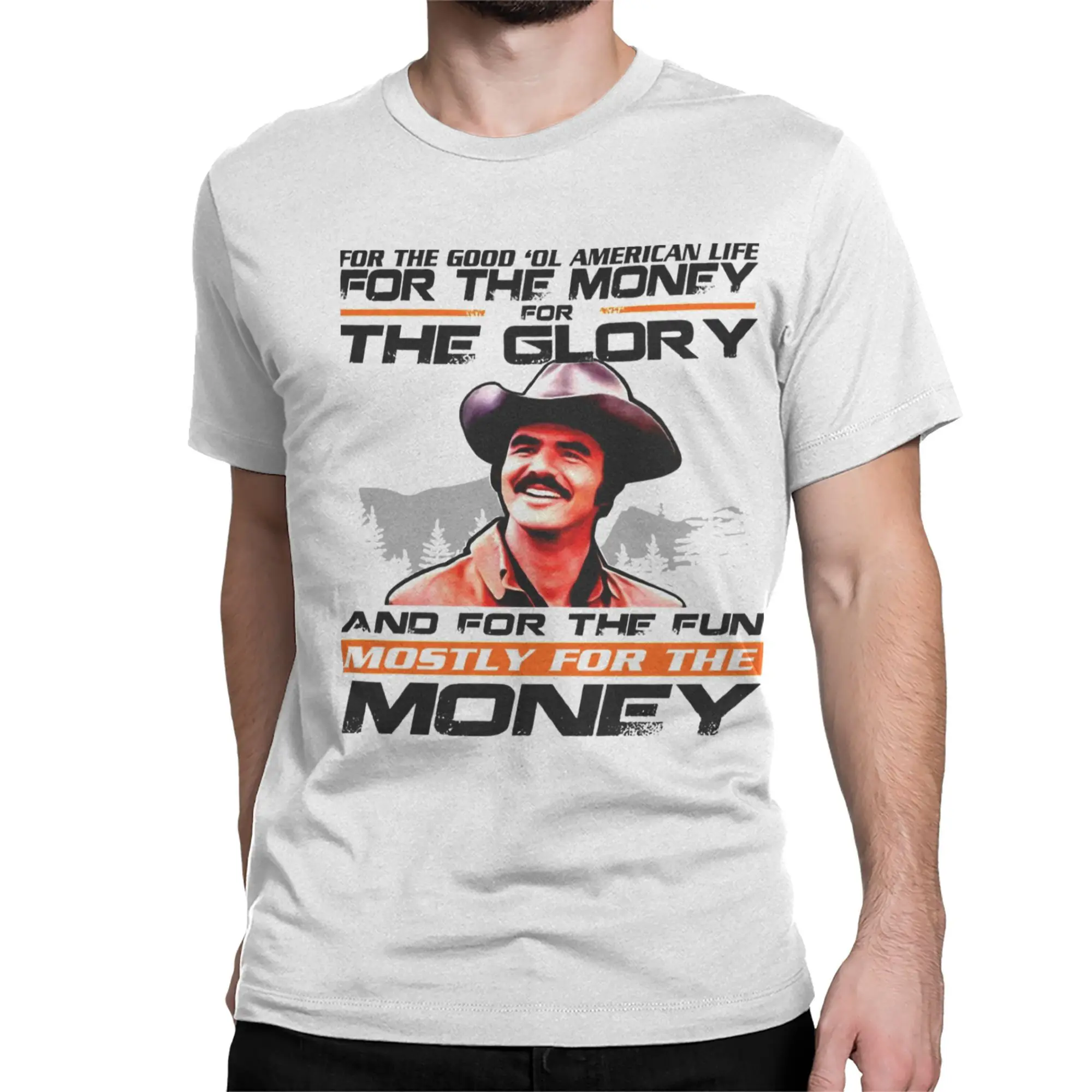 Men Women's T-Shirts The glory Smokey and the bandit car movie art 100% Cotton Tee Shirt Short Sleeve T Shirts Round Neck Tops