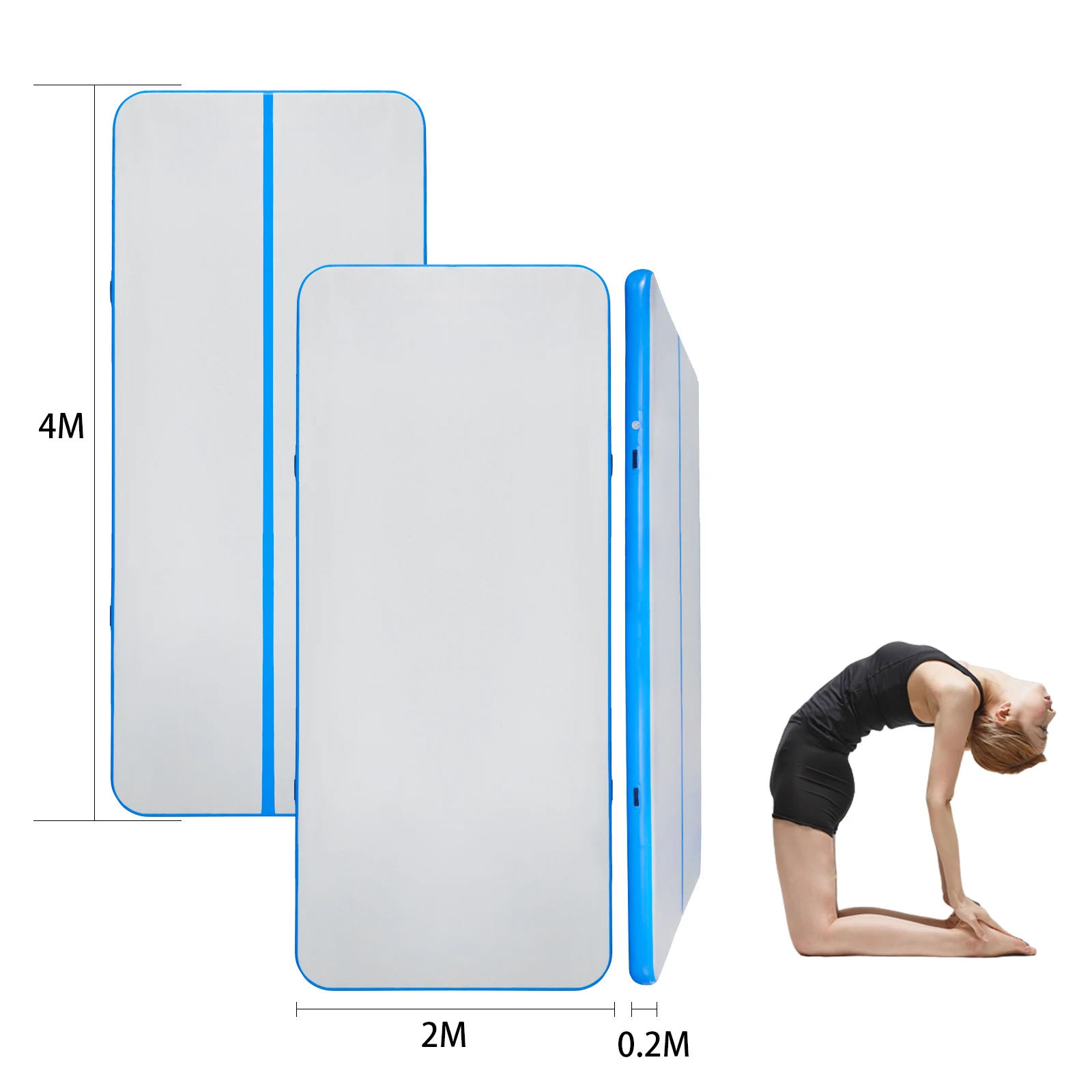 Factory Direct 2m 3m 4m 5m 6m 12m PVC Inflatable Gym Mat Air Track Tumbling Mattress Home Fitness Equipment Gymnastics Yoga Mat