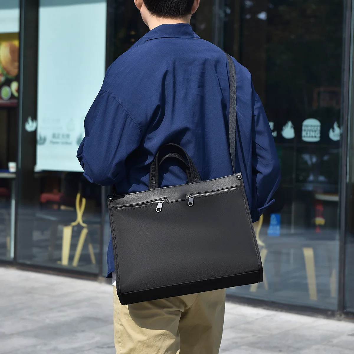 New Fashionable Handbag Briefcase Business Casual Handbag Oxford Cloth Men's Backpack Single Shoulder Crossbody Bag Waterproof