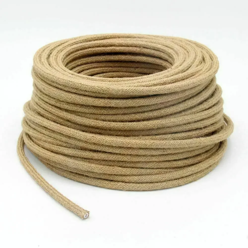 2 Core 3 Core Vintage Hemp Rope Electrical Wire Fabric Braided Cable Retro Pendant Light Cord