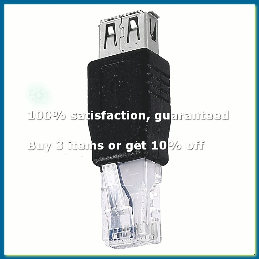 Female USB A to Male Ethernet RJ45 Plug Adapter New