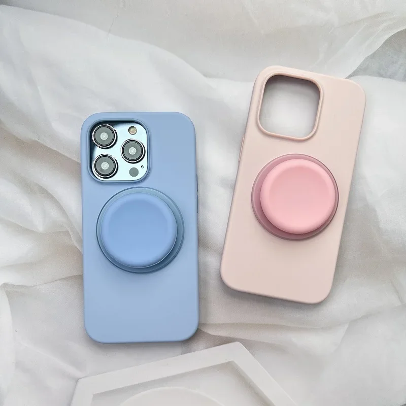 Korea Silicone Round Magnetic Phone Grip Stand Holder For Iphone 17 Series For MagSafe Socket Grip Stand Holder GripTok Bracket