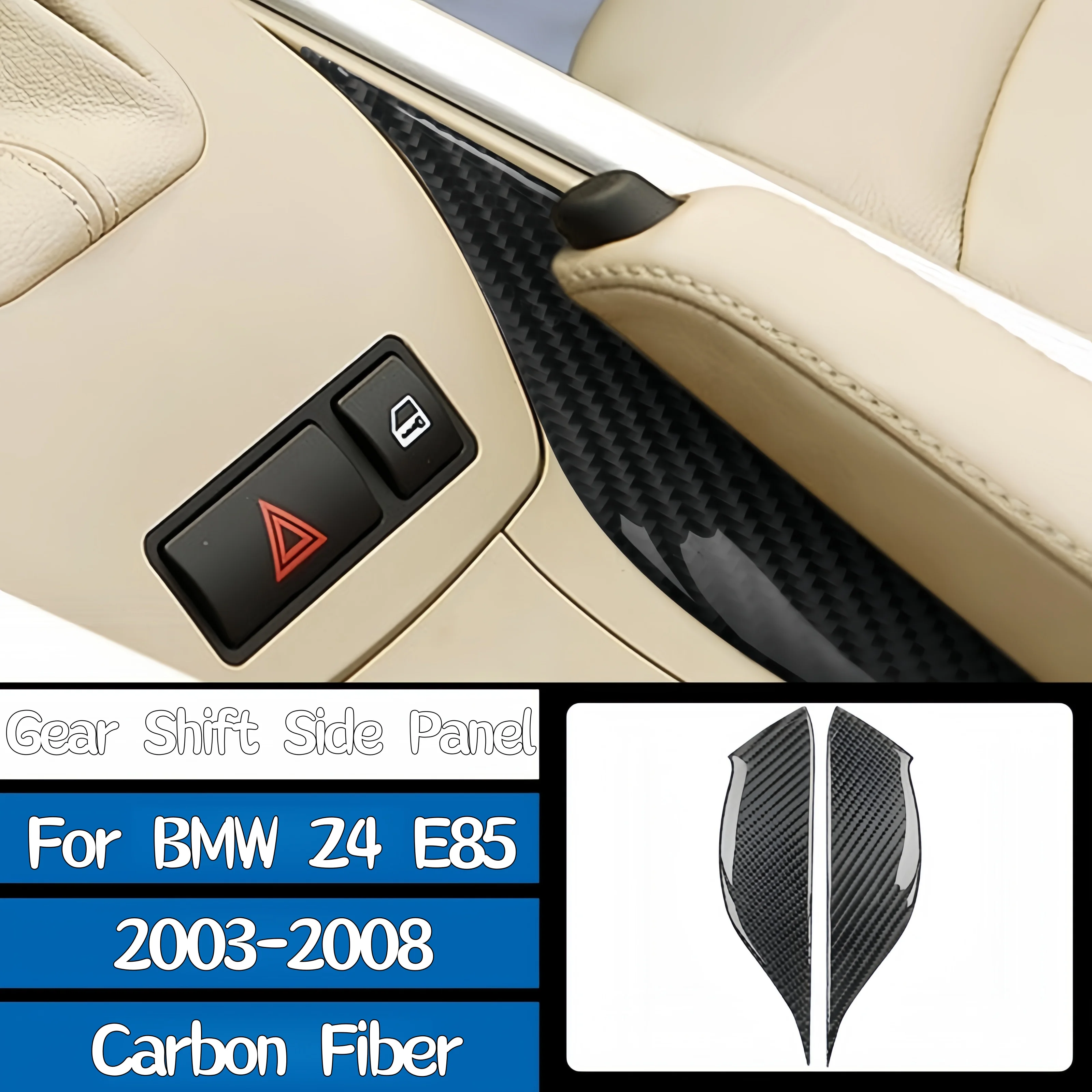 

For BMW Z4 E85 2003-2008 Car Interior Accessories Carbon Fiber Auto Center Gear Shift Side Panel Decorative Cover Trim Stickers