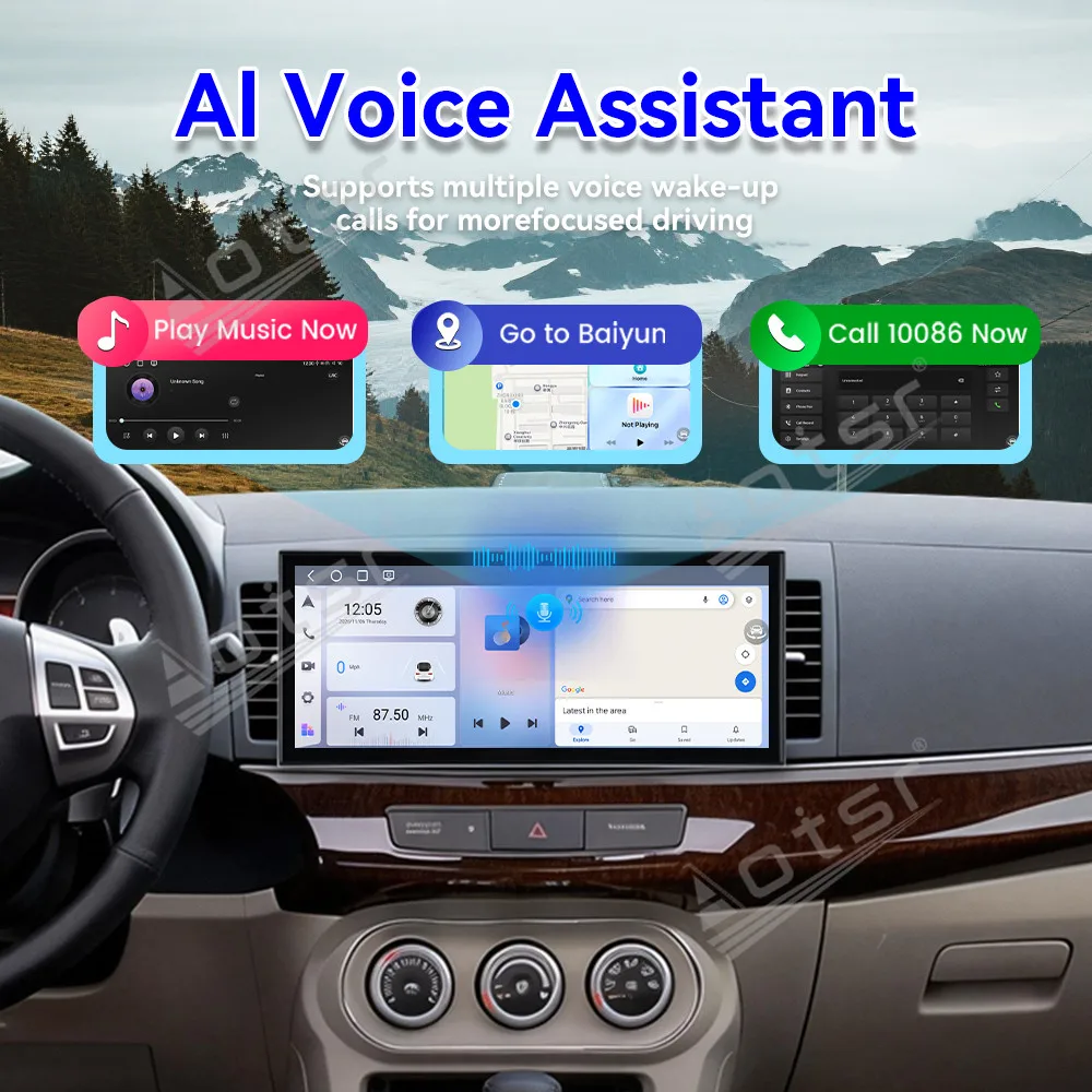 15.8 Inch In-Dash Touch Screen Car Radio GPS Navigation Stereo For Mitsubishi Lancer 2007-2012 Multimedia CarPlay Android Auto