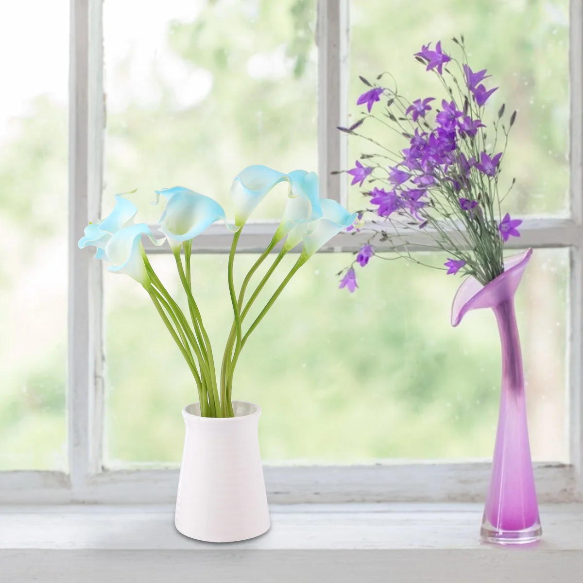 

10pcs Simulation Artificial Flowers Real Touch Flower Decoration For Wedding Party Home Office Blue Diy Fake Blossoms